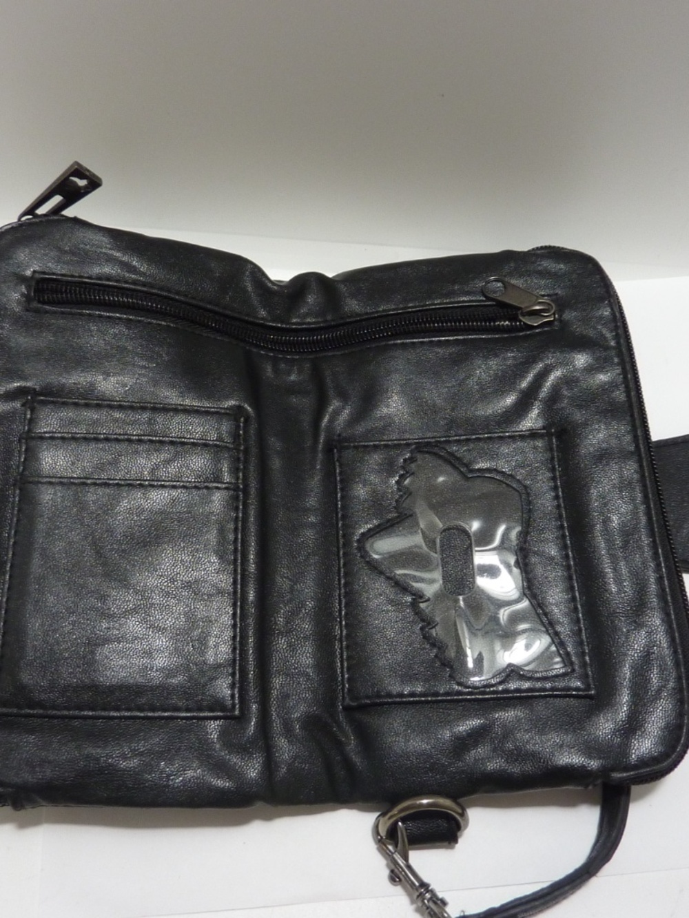 Fox Racing VINTAGE Black Faux Leather TRAVEL WRISTLET Wallet with Metal Emblem - Picture 7 of 11